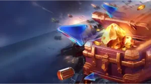 Изображение енота в космическом скафандре с подарочной коробкой, рекламирующего еженедельный бонус в Lucky Bird Казино на игривом космическом фоне.